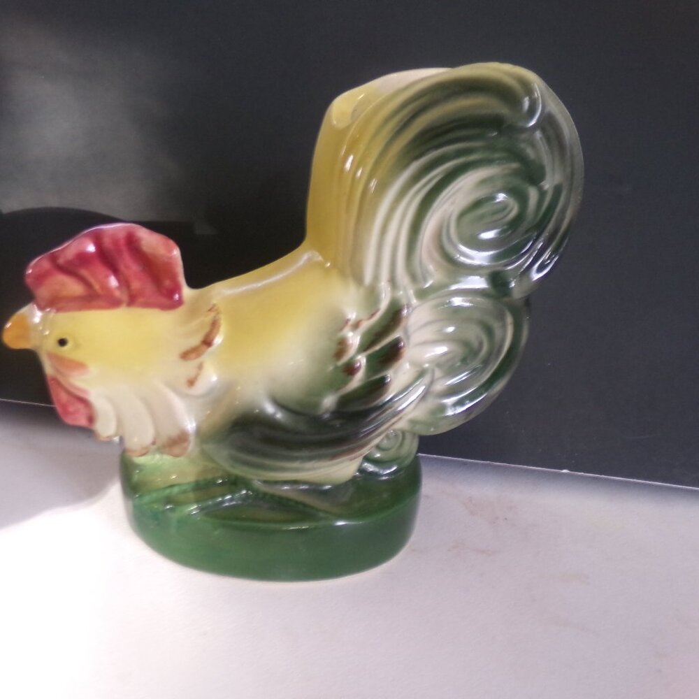 vintage chicken pottery wall pocket.
